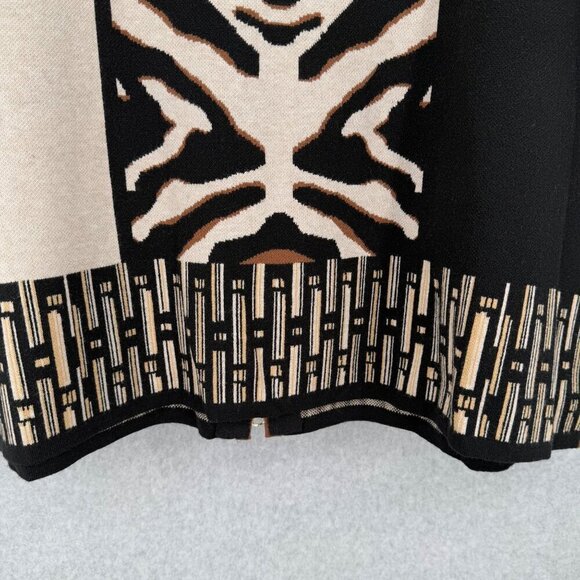 Chicos Mixed Print Faux Suede Trim Ruana Size XXS/XS Oversized Layer Sweater NEW - Picture 7 of 15